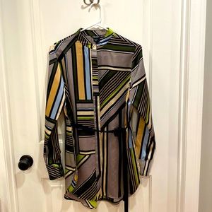 Marciano geometric print long sleeve button down top